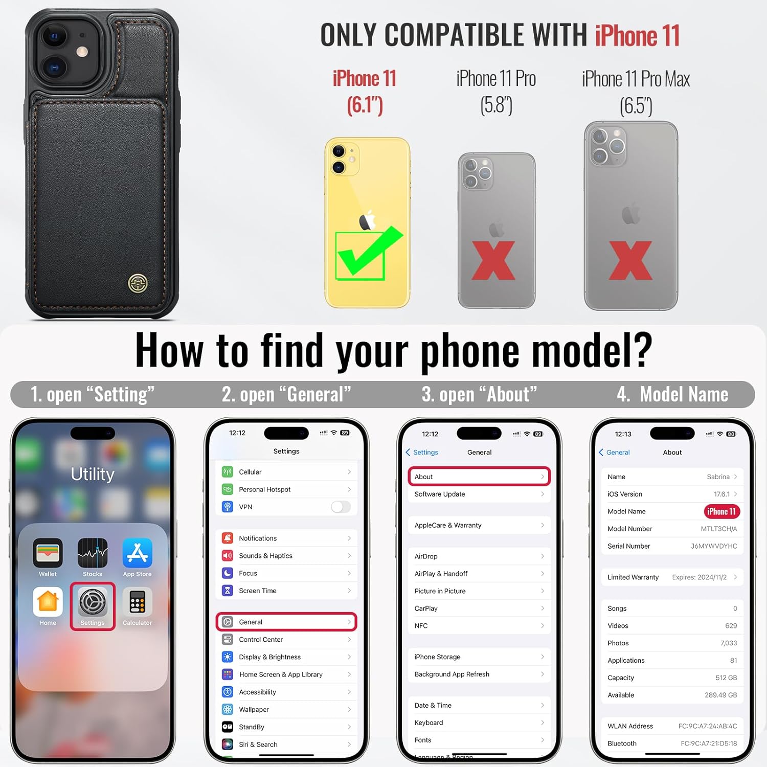 Vinich Apple iPhone 11 - Black