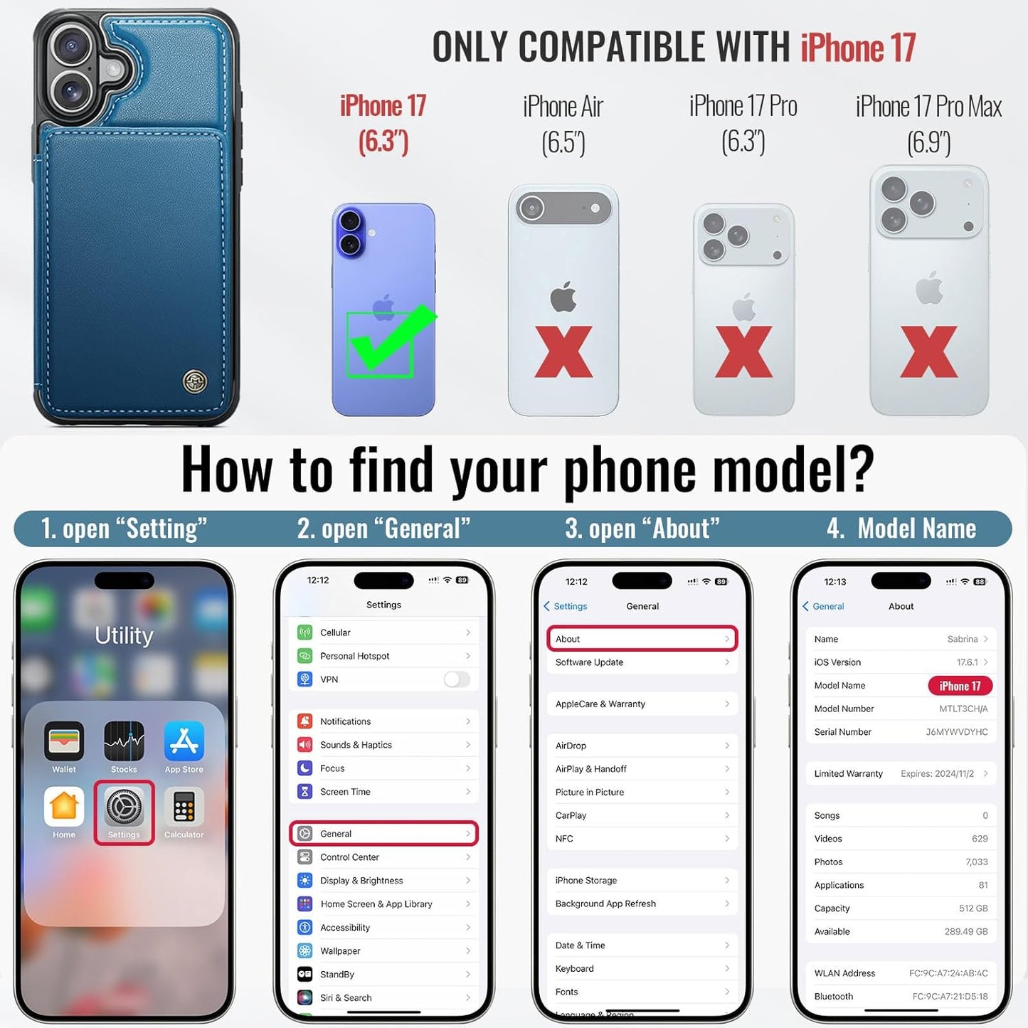 Vinich Apple iPhone 17 - Blue