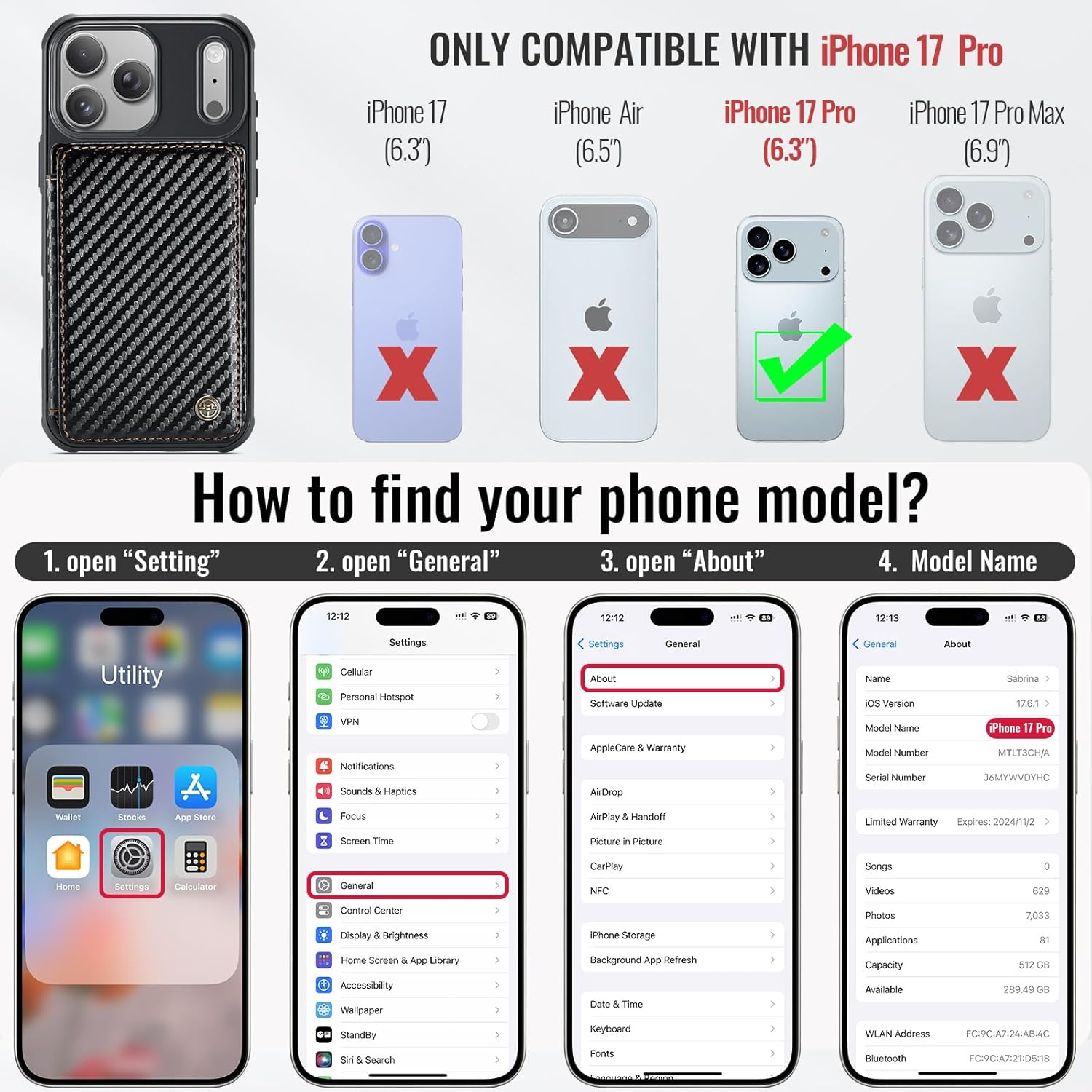 Vinich Apple iPhone 17 Pro - Carbon Black