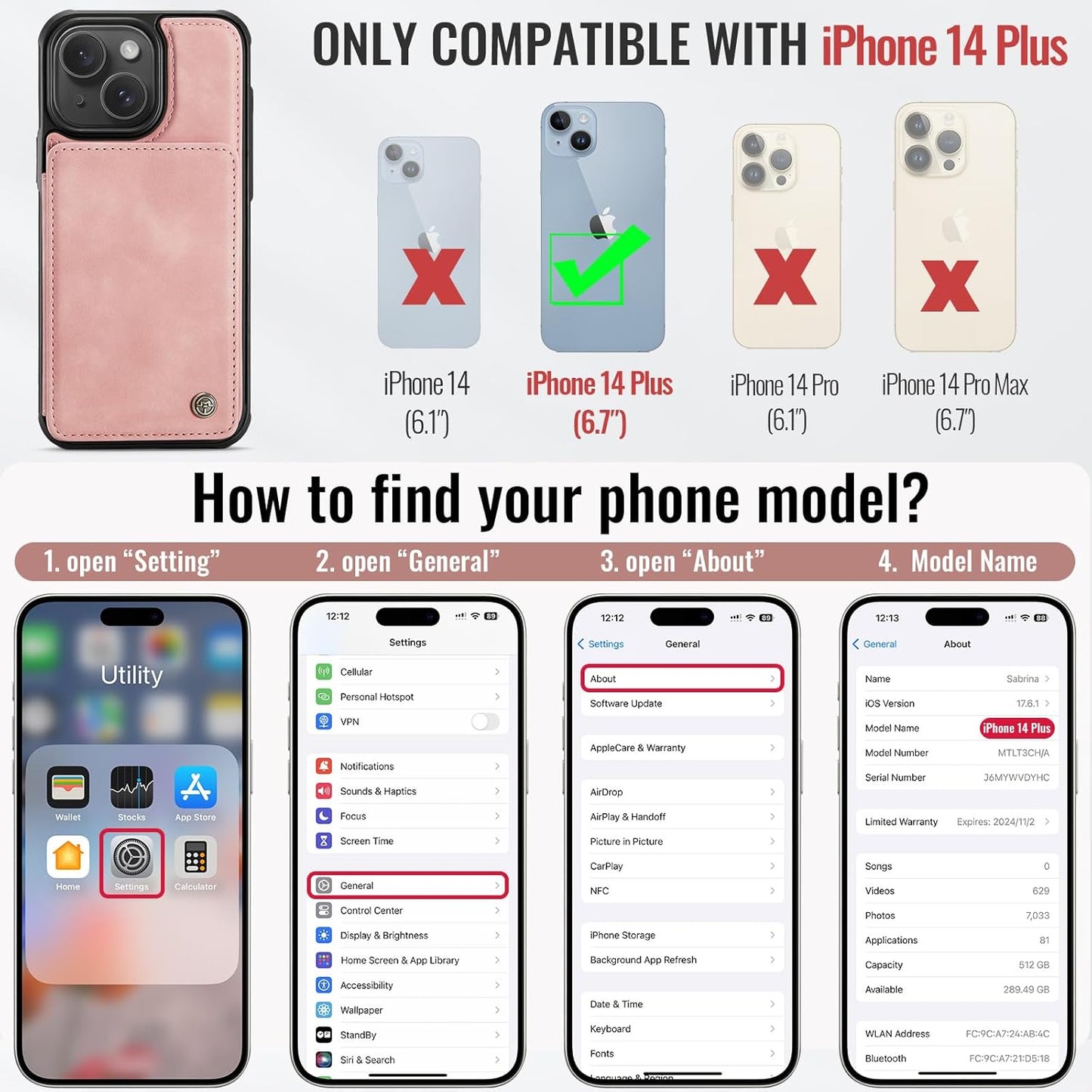 Vinich Apple iPhone 14 Plus - Rose Pink
