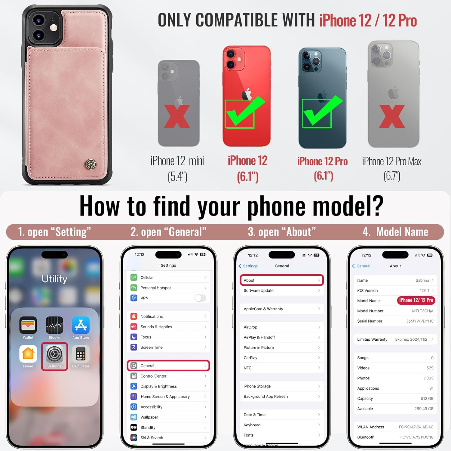 Vinich Apple iPhone 12 - Rose Pink