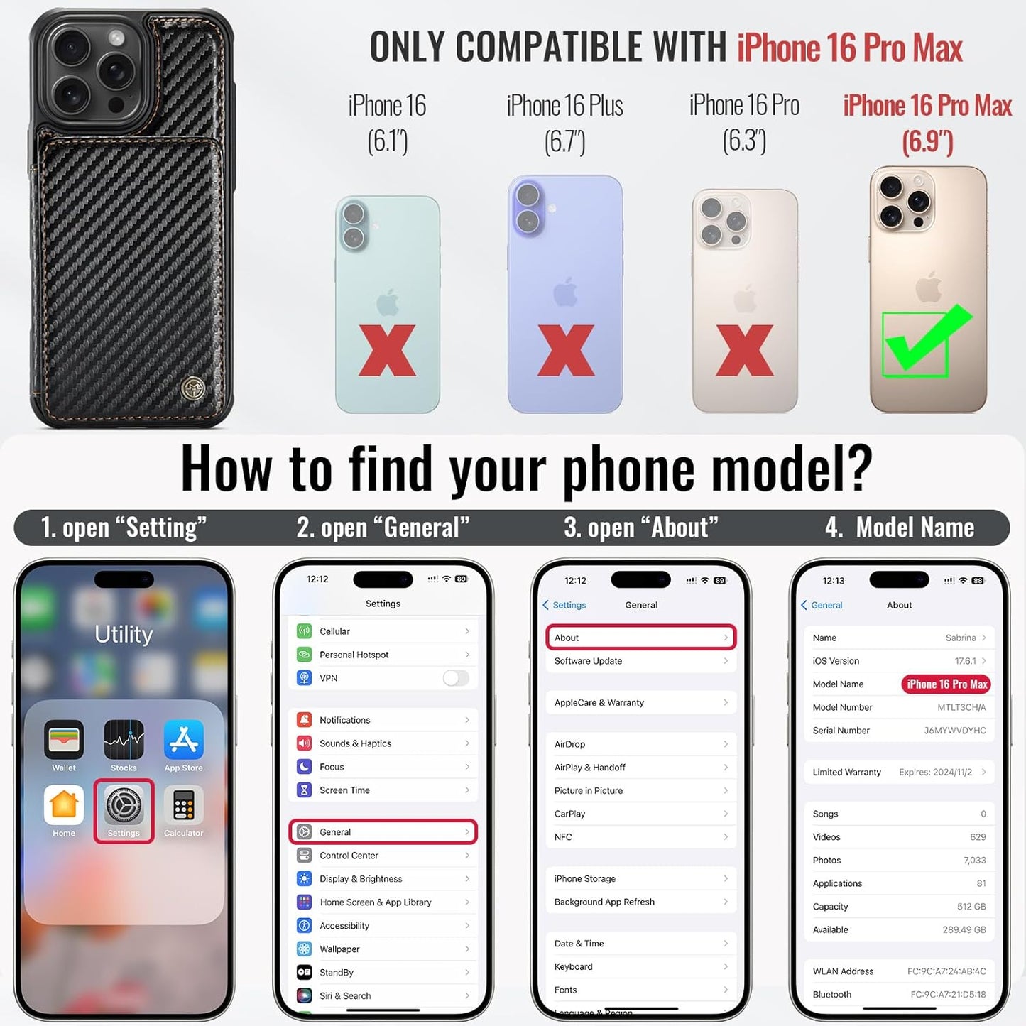Vinich Apple iPhone 16 Pro Max - Carbon Black