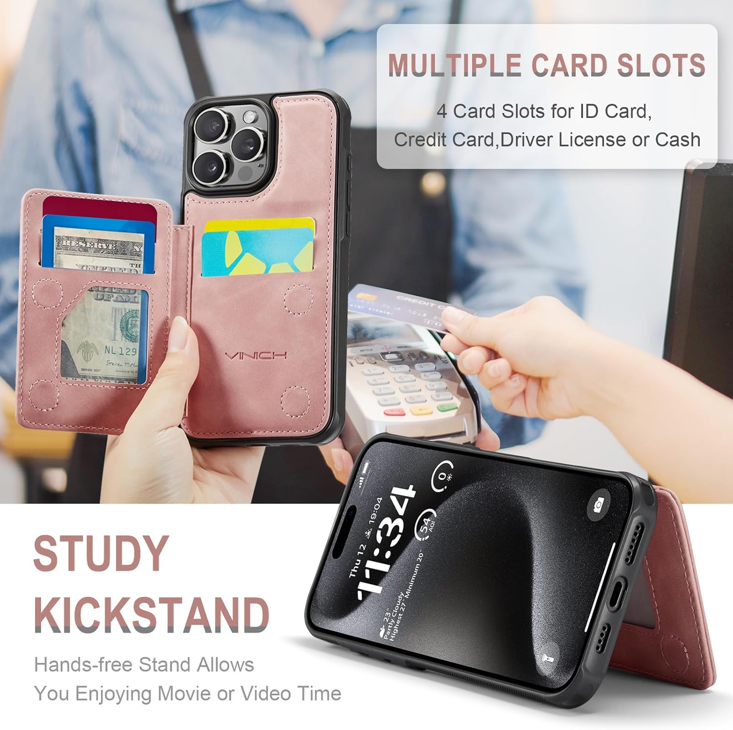 Vinich Apple iPhone 15 Pro - Rose Pink
