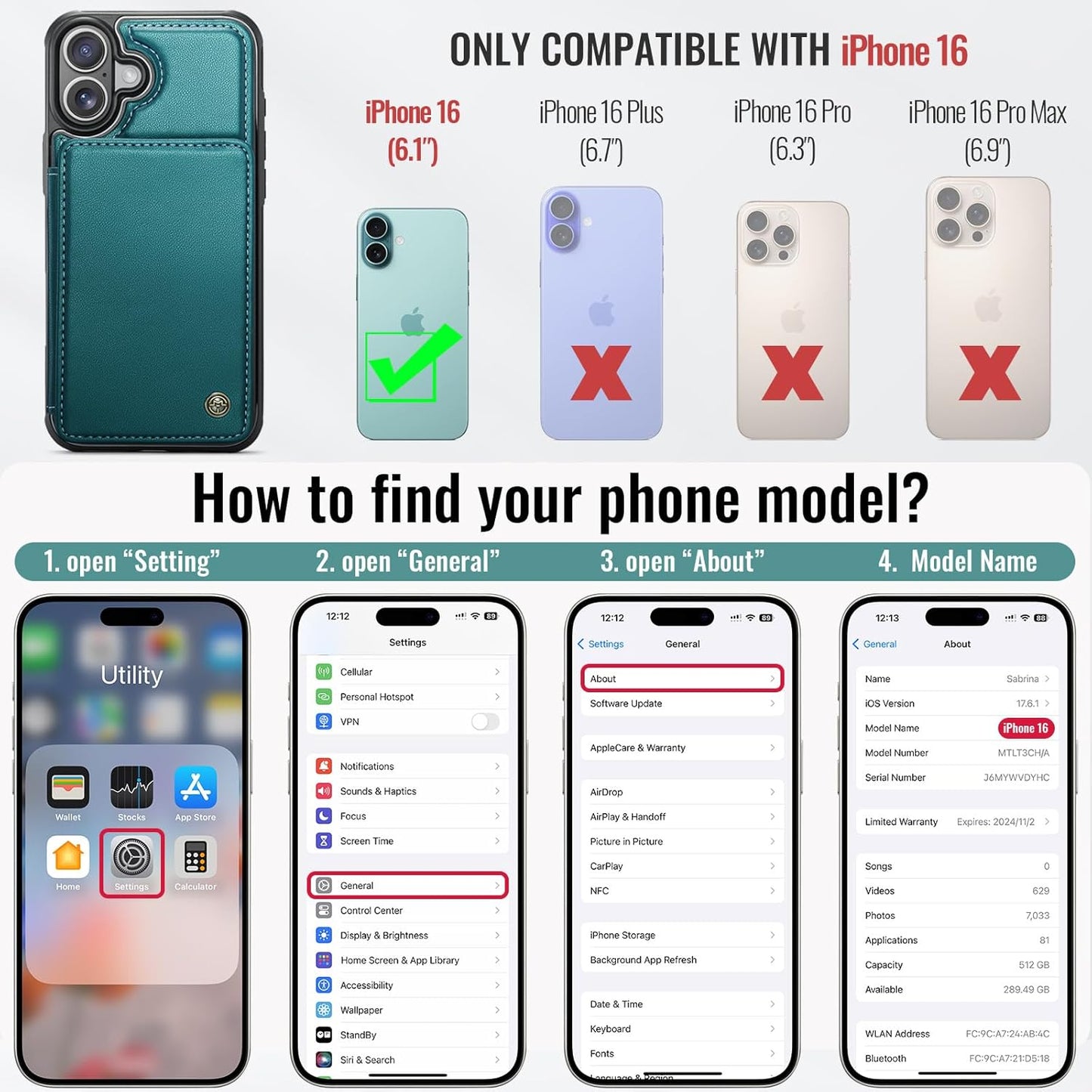 Vinich Apple iPhone 16 - Bluish Green