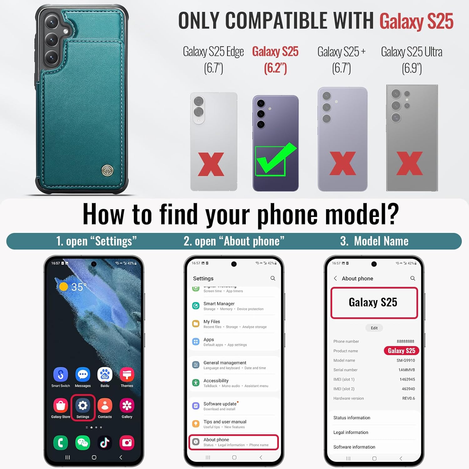 Vinich Samsung Galaxy S25 - Bluish Green