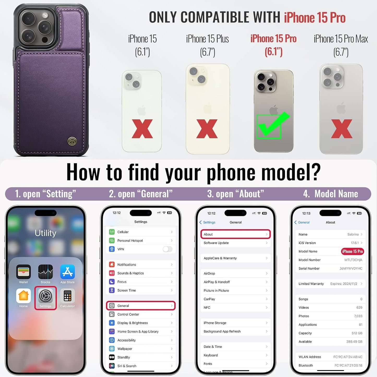 Vinich Apple iPhone 15 Pro - Purple