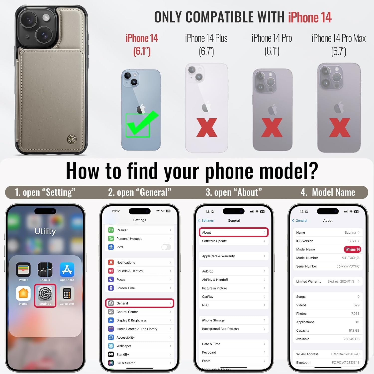 Vinich Apple iPhone 14 - Gray