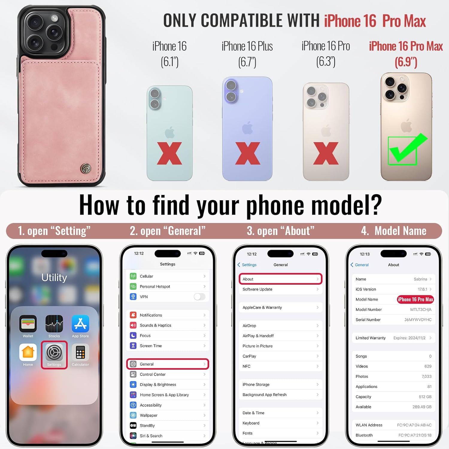 Vinich Apple iPhone 16 Pro Max - Rose Pink