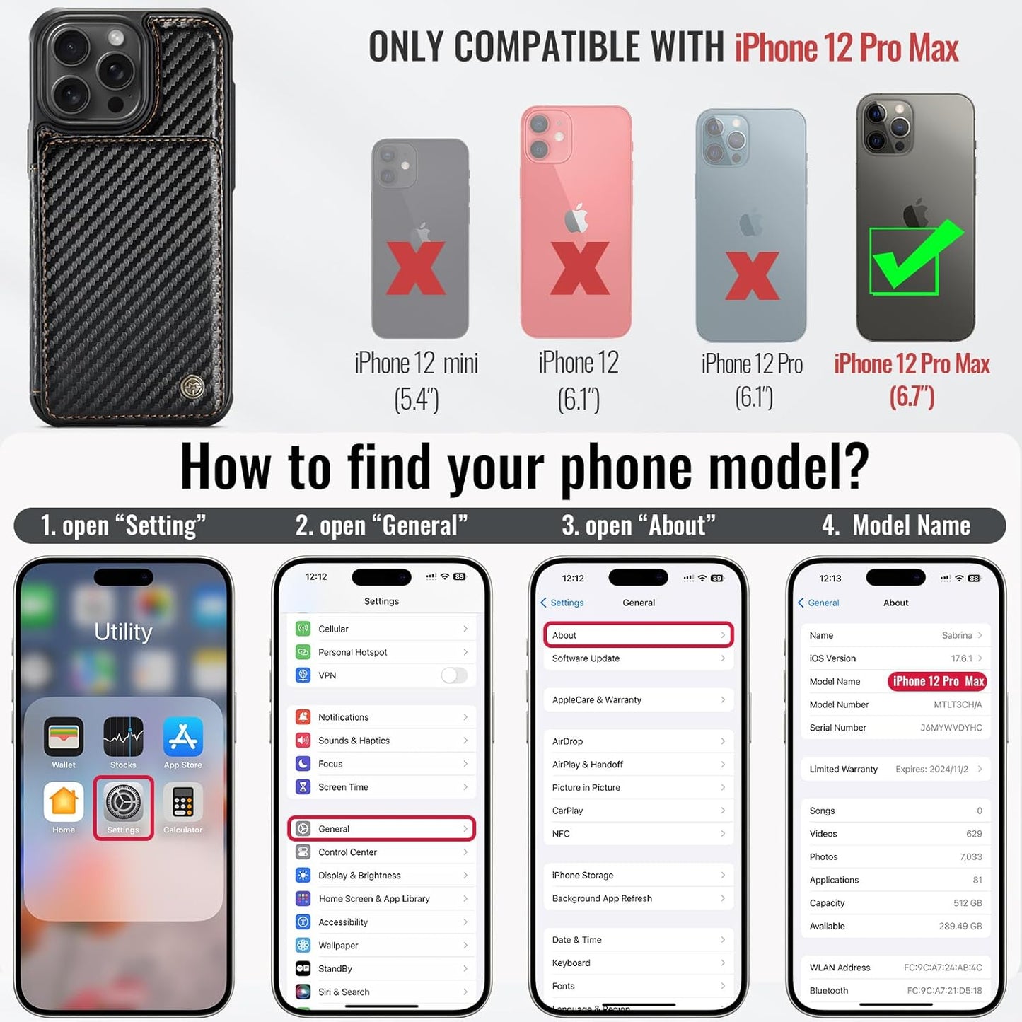 Vinich Apple iPhone 12 Pro Max - Carbon Black