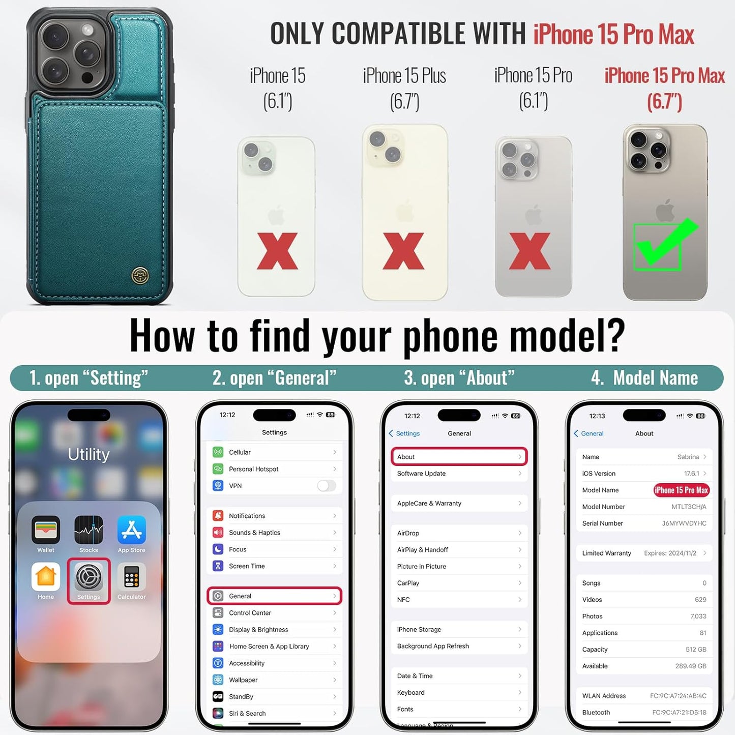 Vinich Apple iPhone 15 Pro Max - Bluish Green