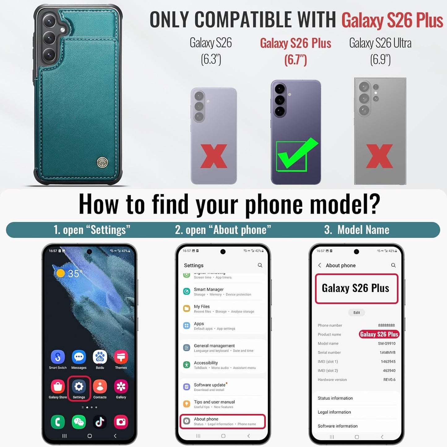 Vinich Samsung Galaxy S26 Plus - Bluish Green