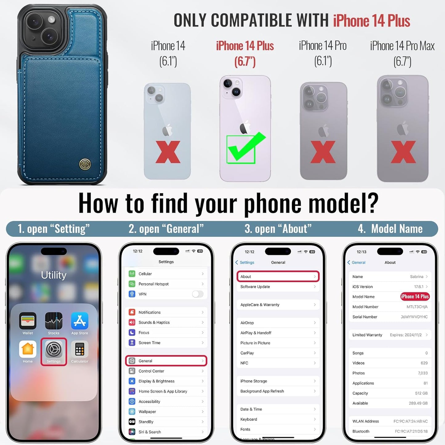 Vinich Apple iPhone 14 Plus - Blue