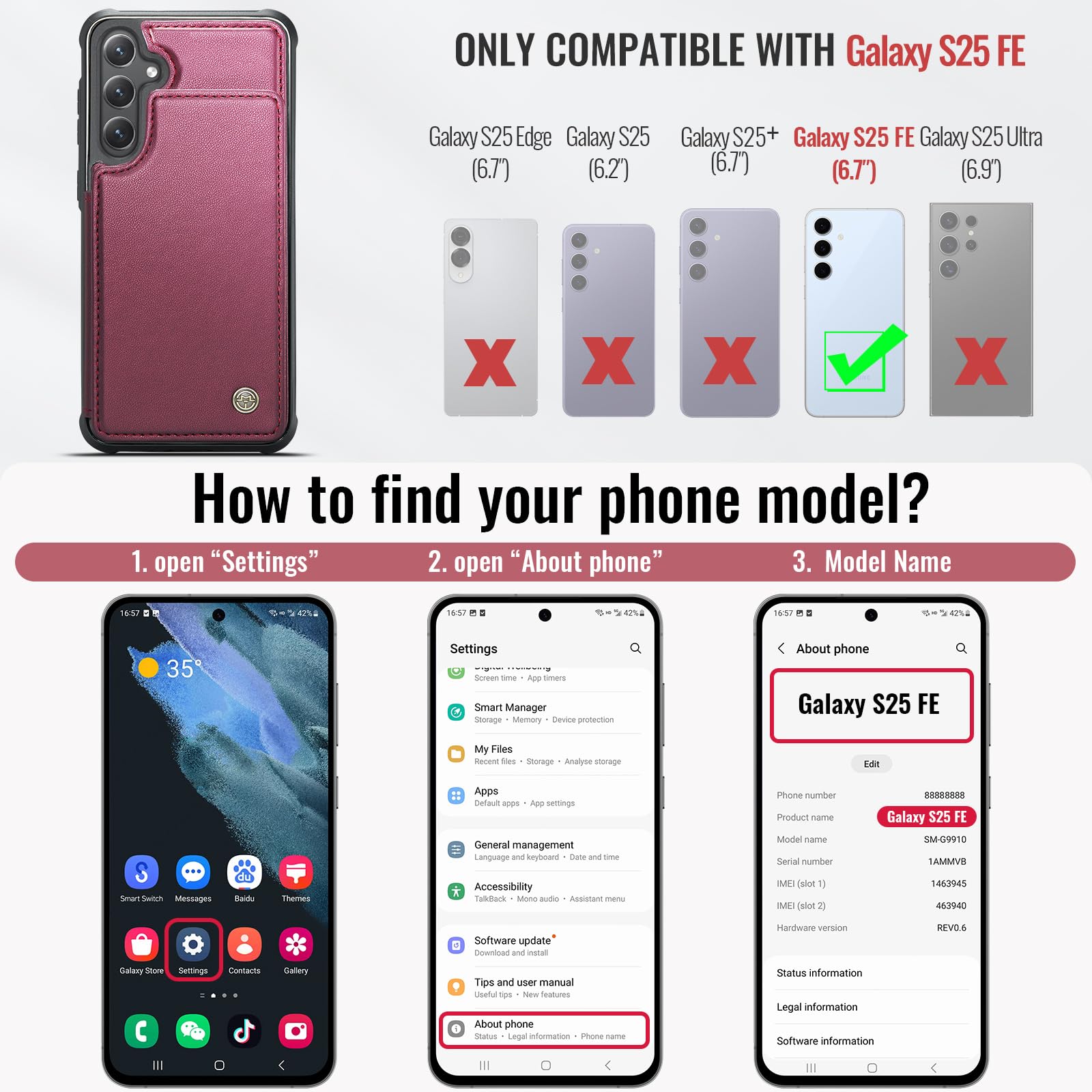 Samsung Galaxy S25 FE - Wine Red
