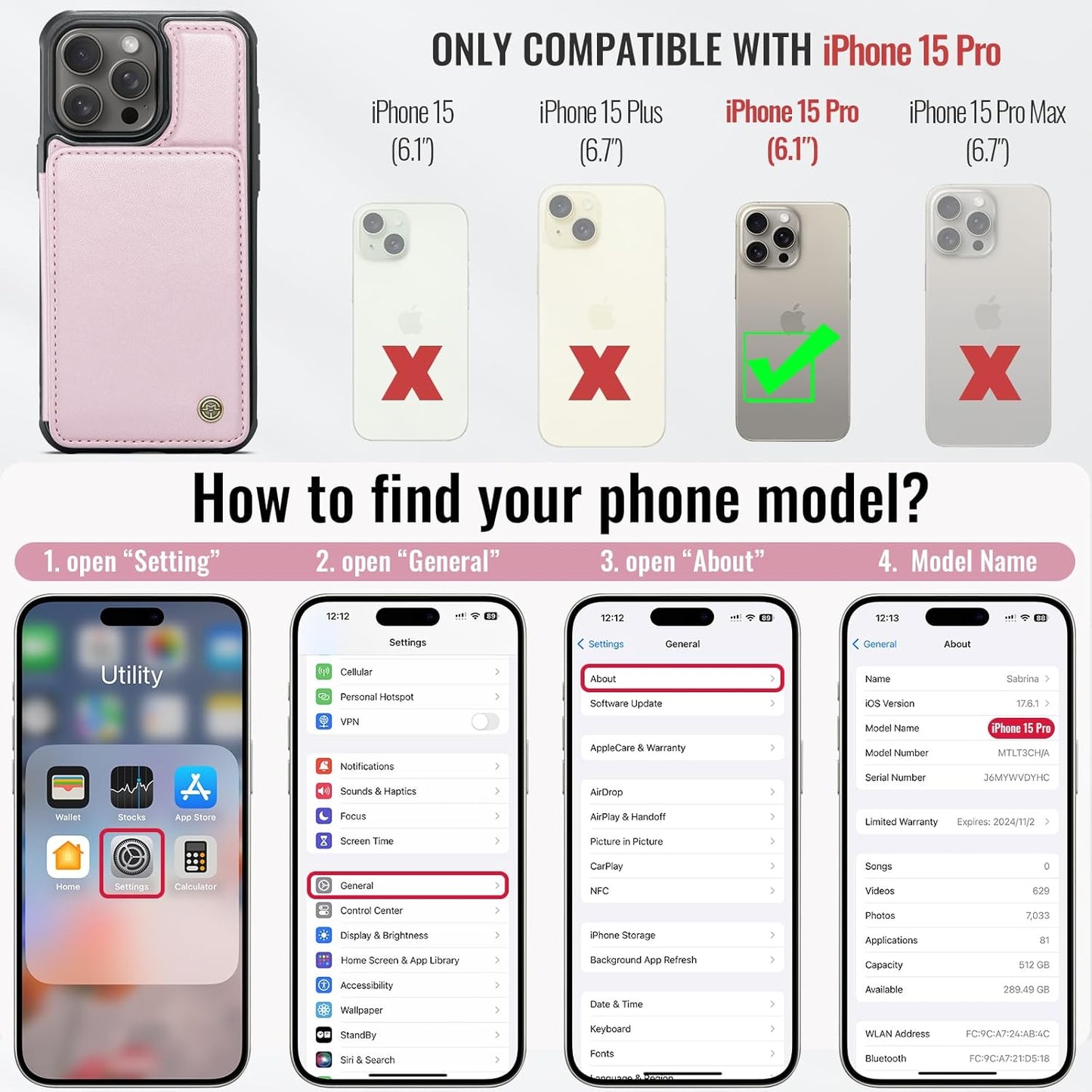 Vinich Apple iPhone 15 Pro - Rose Gold
