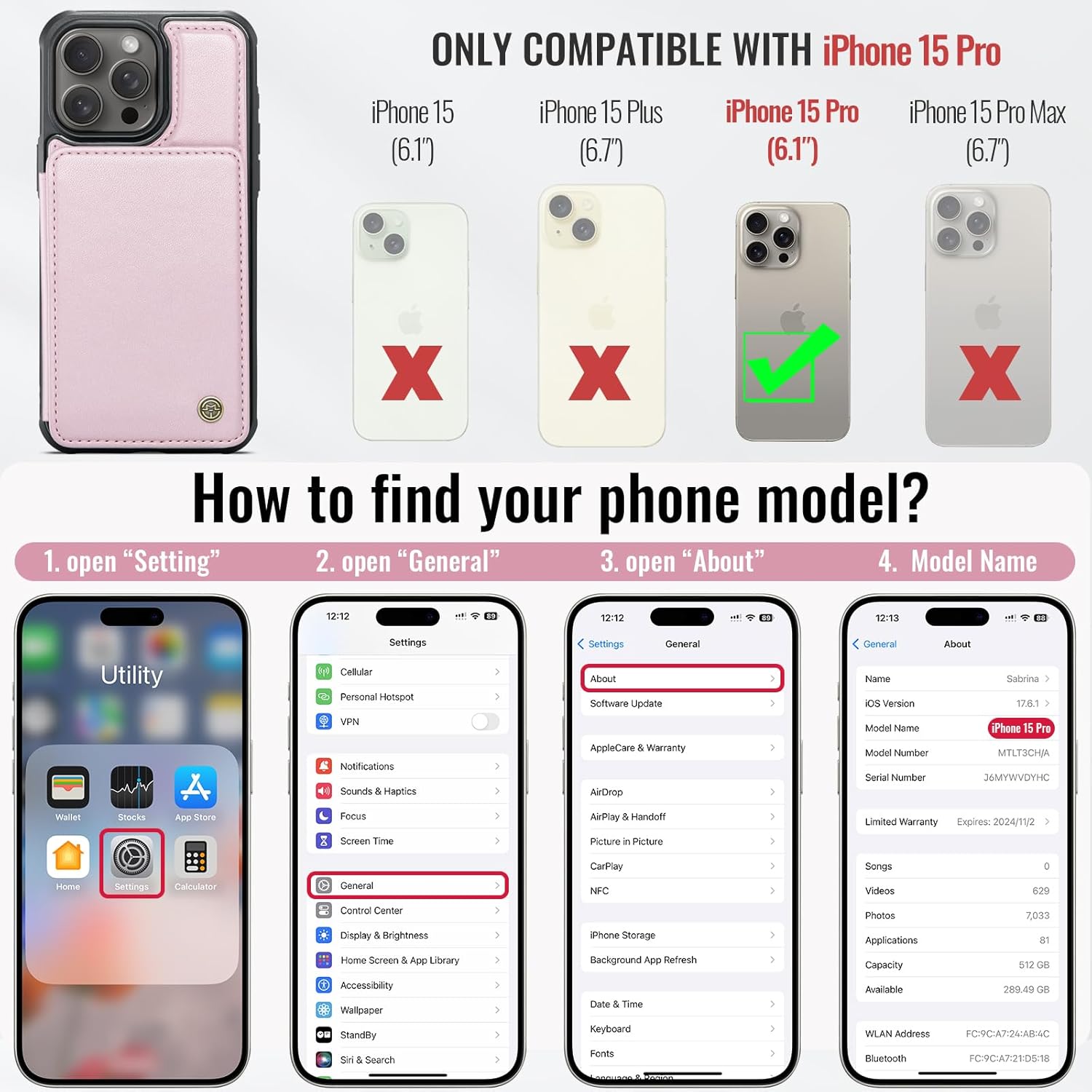 Vinich Apple iPhone 15 Pro - Rose Gold