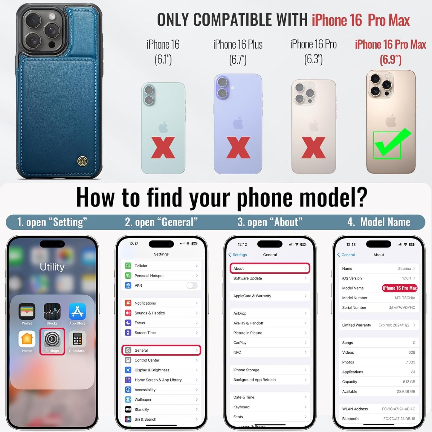 Vinich Apple iPhone 16 Pro Max - Blue