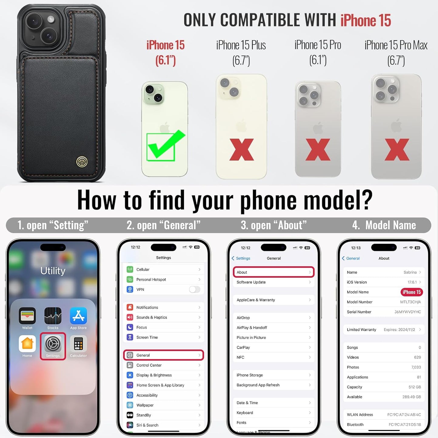 Vinich Apple iPhone 15 - Black
