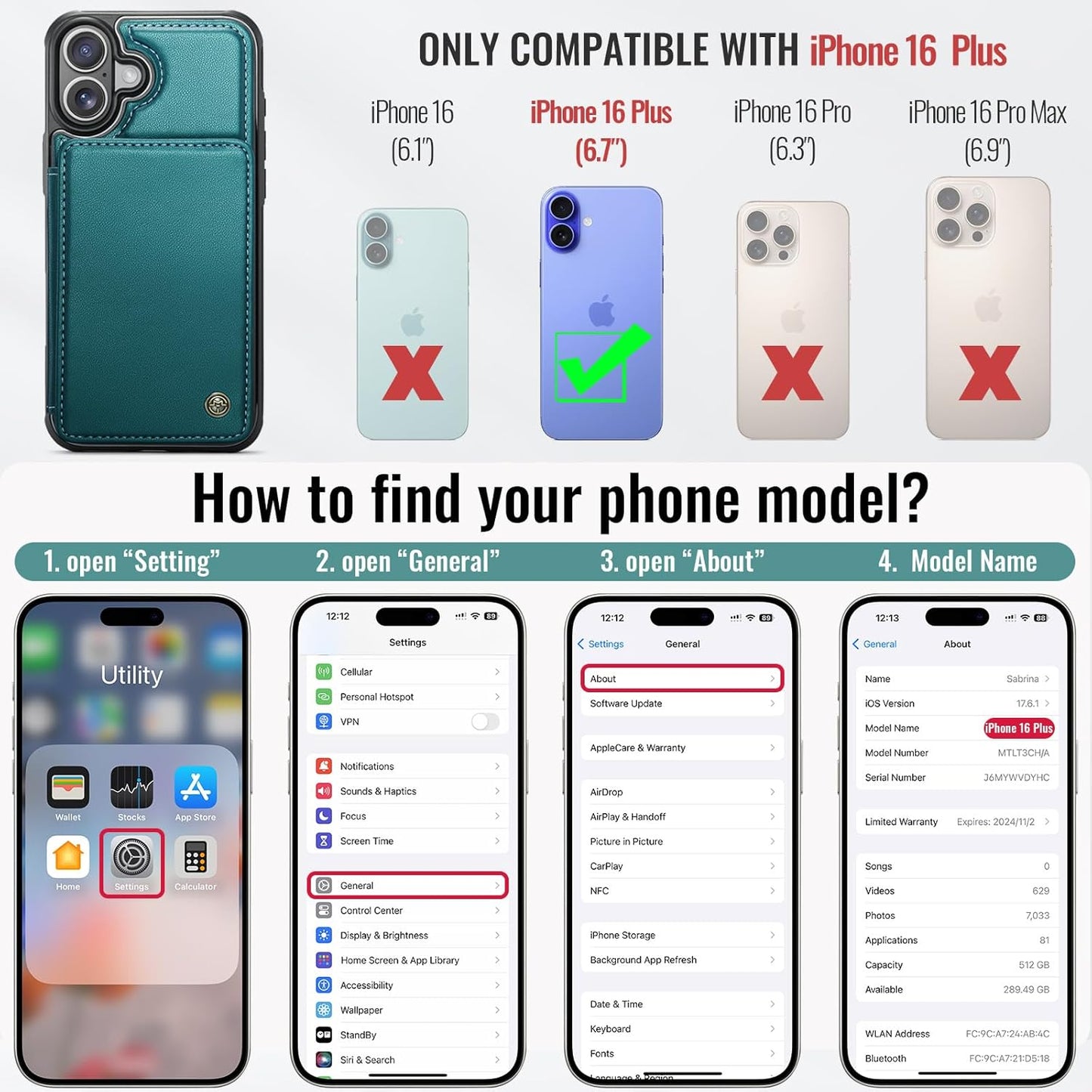 Vinich Apple iPhone 16 Plus - Bluish Green