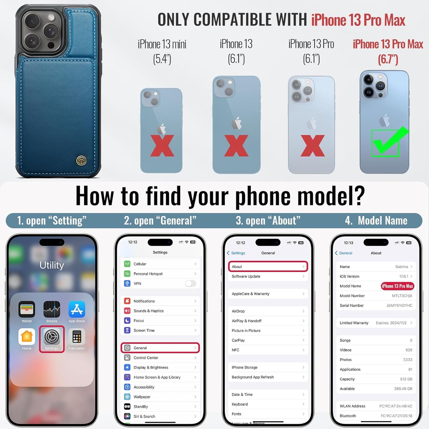 Vinich Apple iPhone 13 Pro Max - Blue
