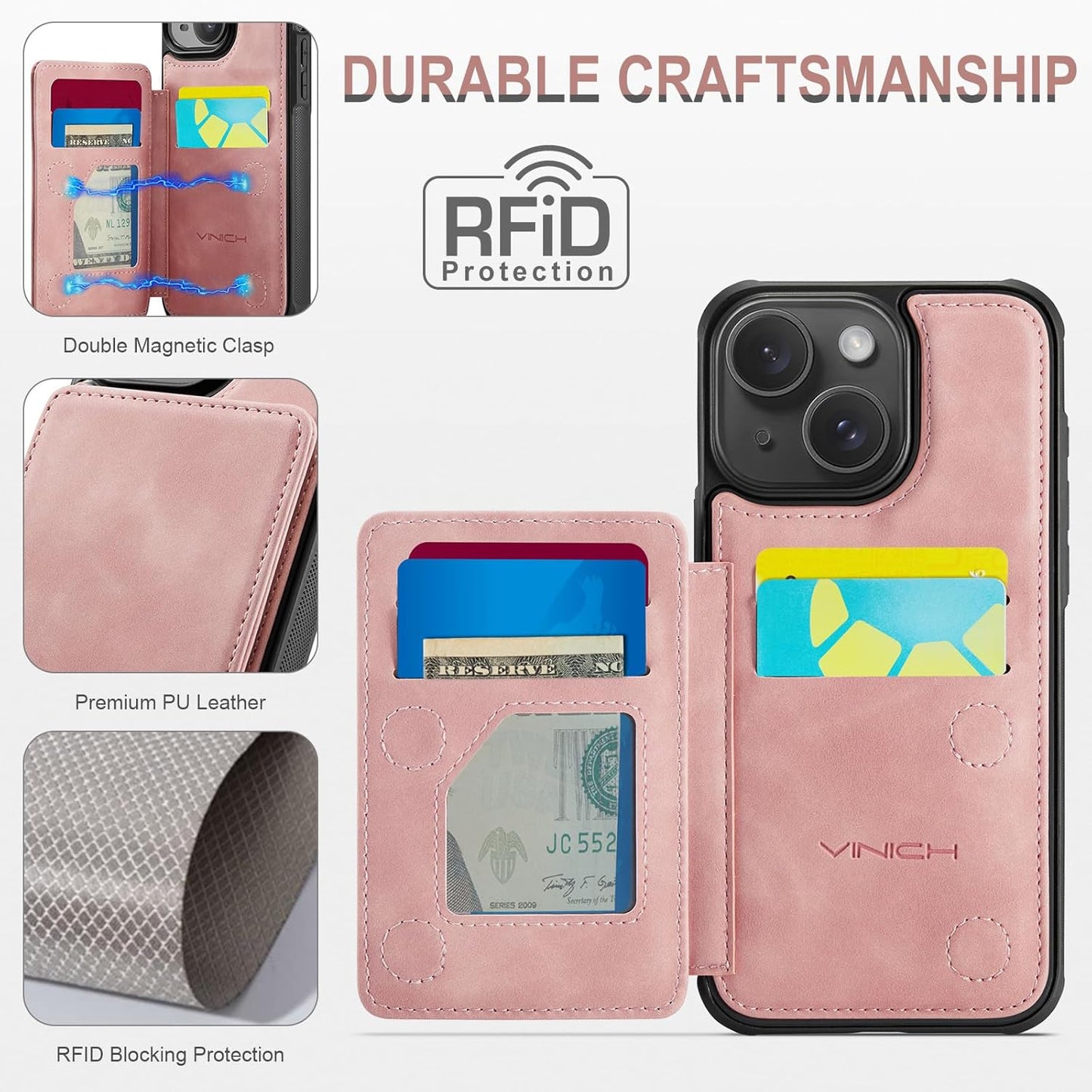Vinich Apple iPhone 15 Plus - Rose Pink