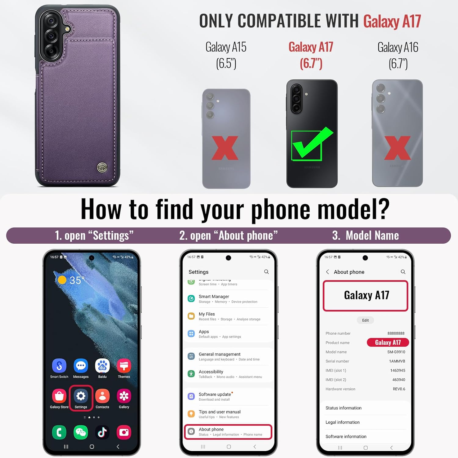 Vinich Samsung Galaxy A17 - Purple