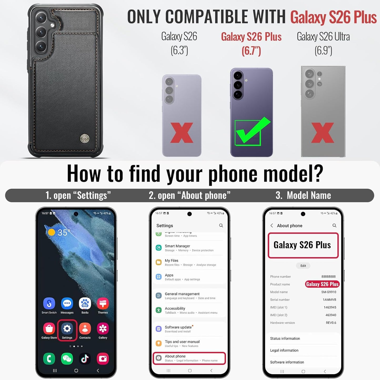 Vinich Samsung Galaxy S26 Plus - Black