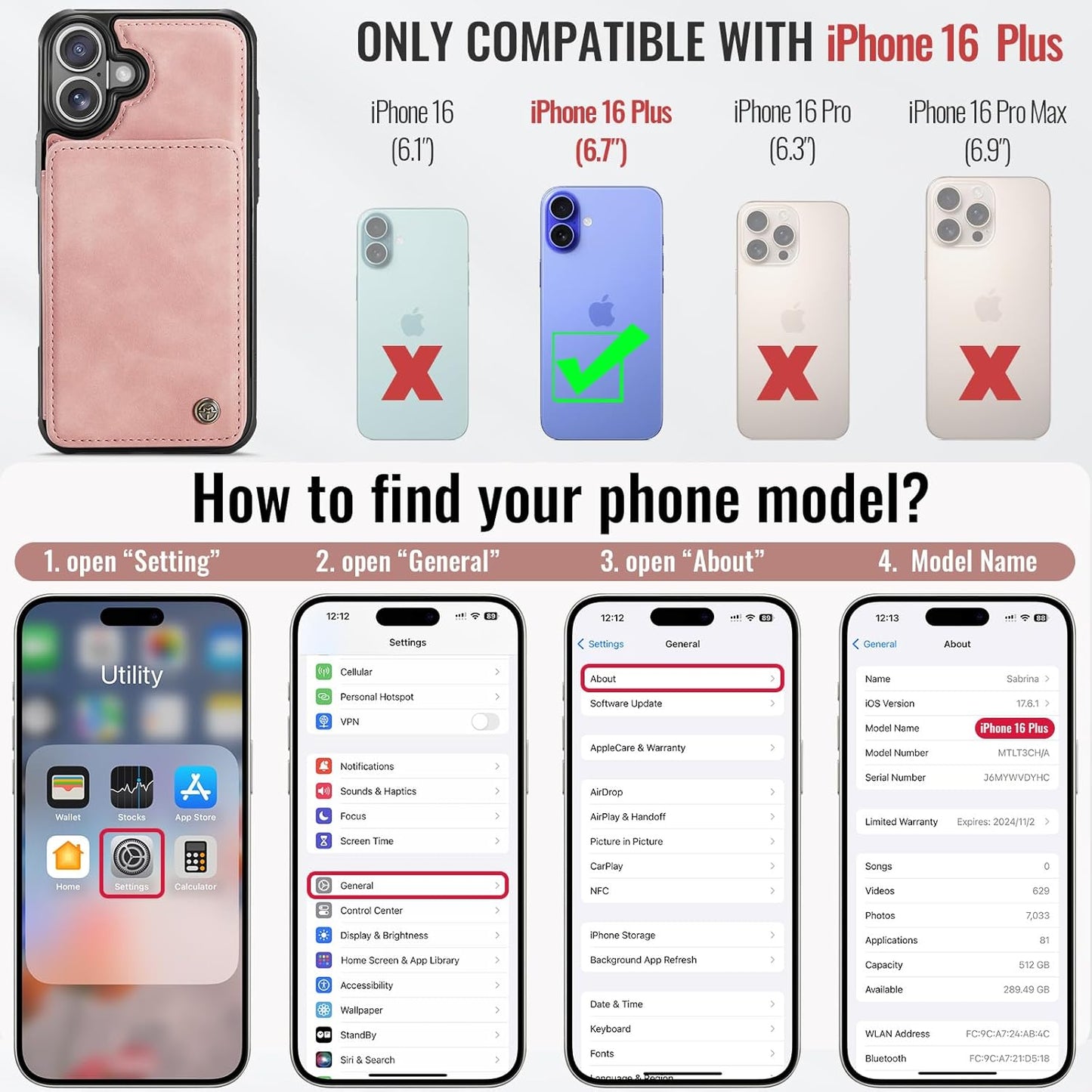 Vinich Apple iPhone 16 Plus - Rose Pink