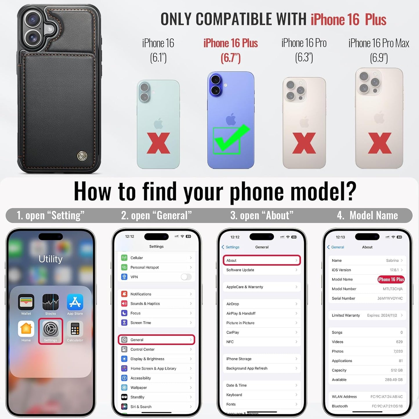 Vinich Apple iPhone 16 Plus - Black
