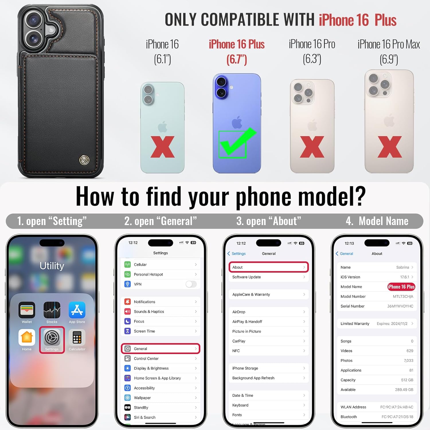 Vinich Apple iPhone 16 Plus - Black