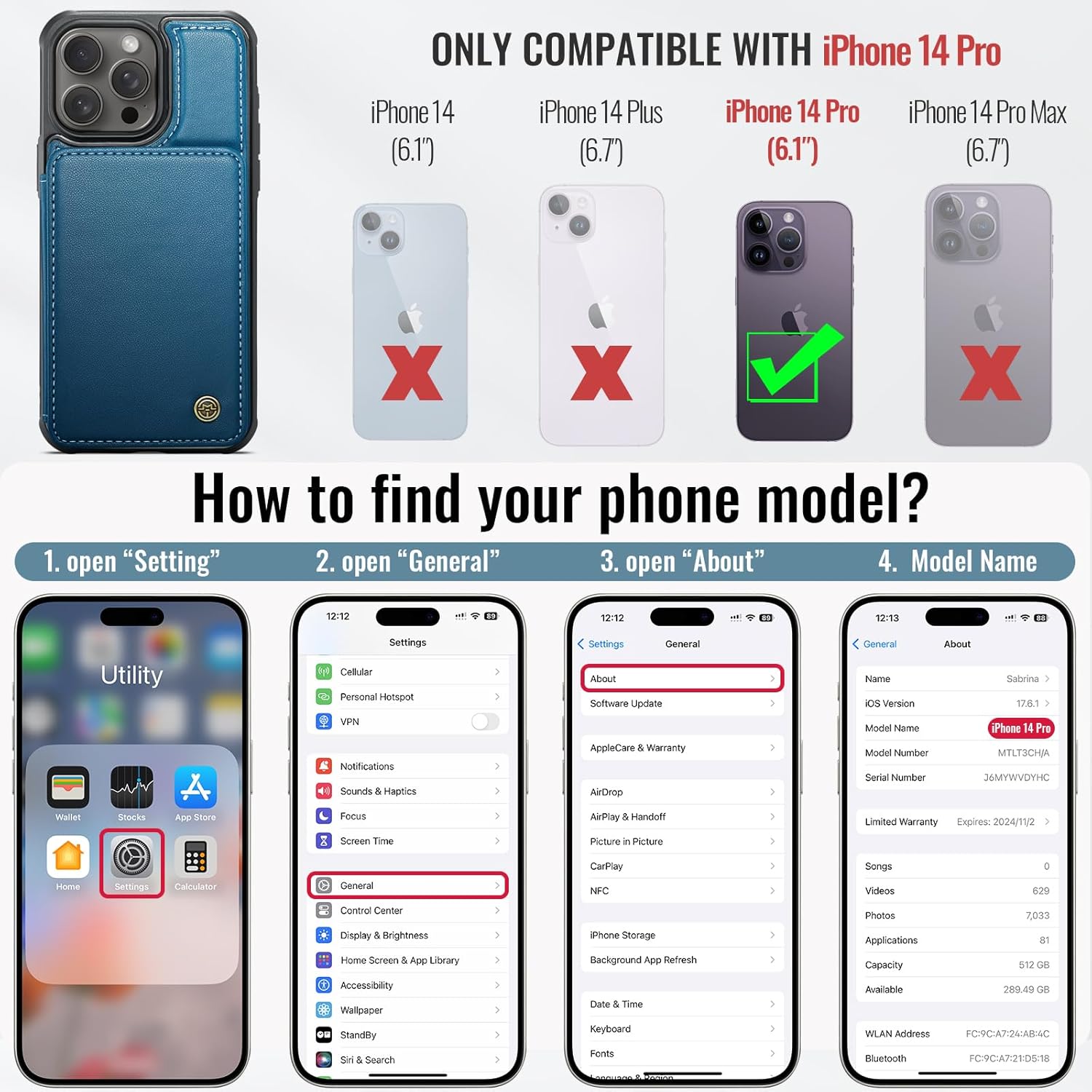Vinich Apple iPhone 14 Pro - Blue