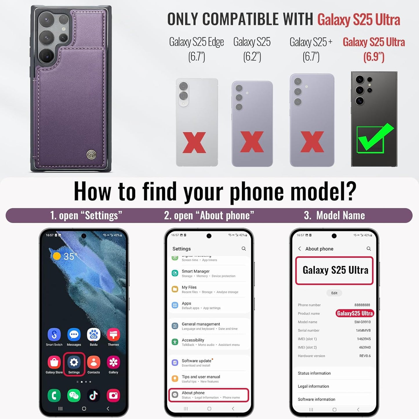Vinich Samsung Galaxy S25 Ultra - Purple