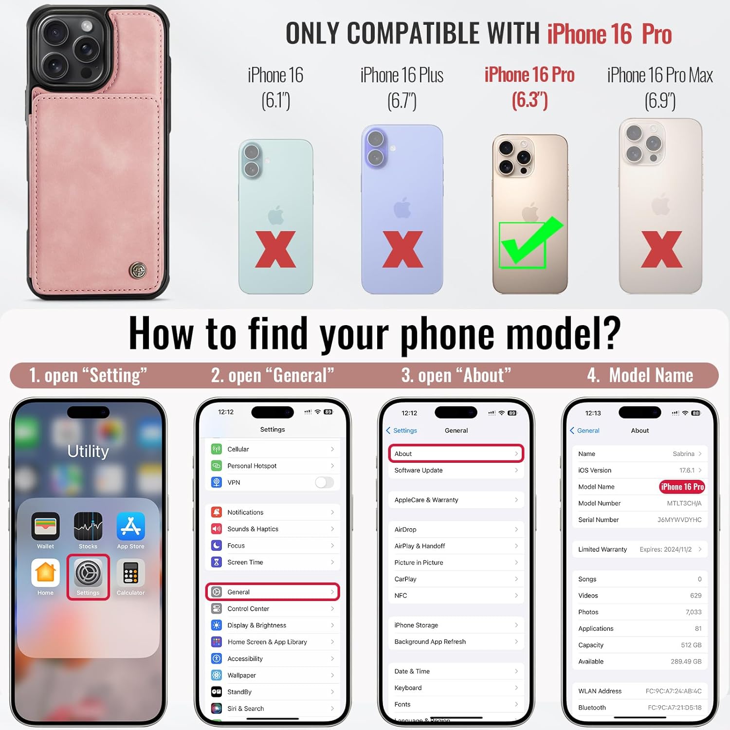 Vinich Apple iPhone 16 Pro - Rose Pink