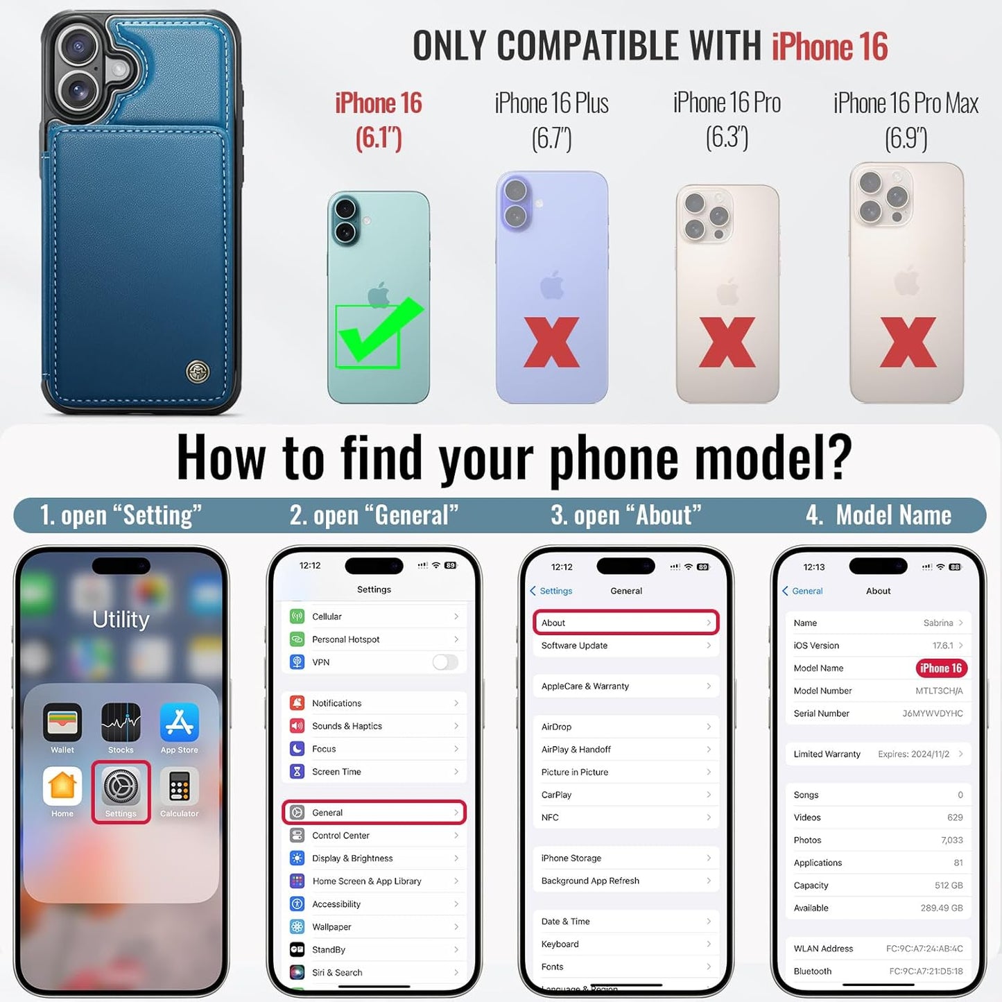 Vinich Apple iPhone 16 - Blue