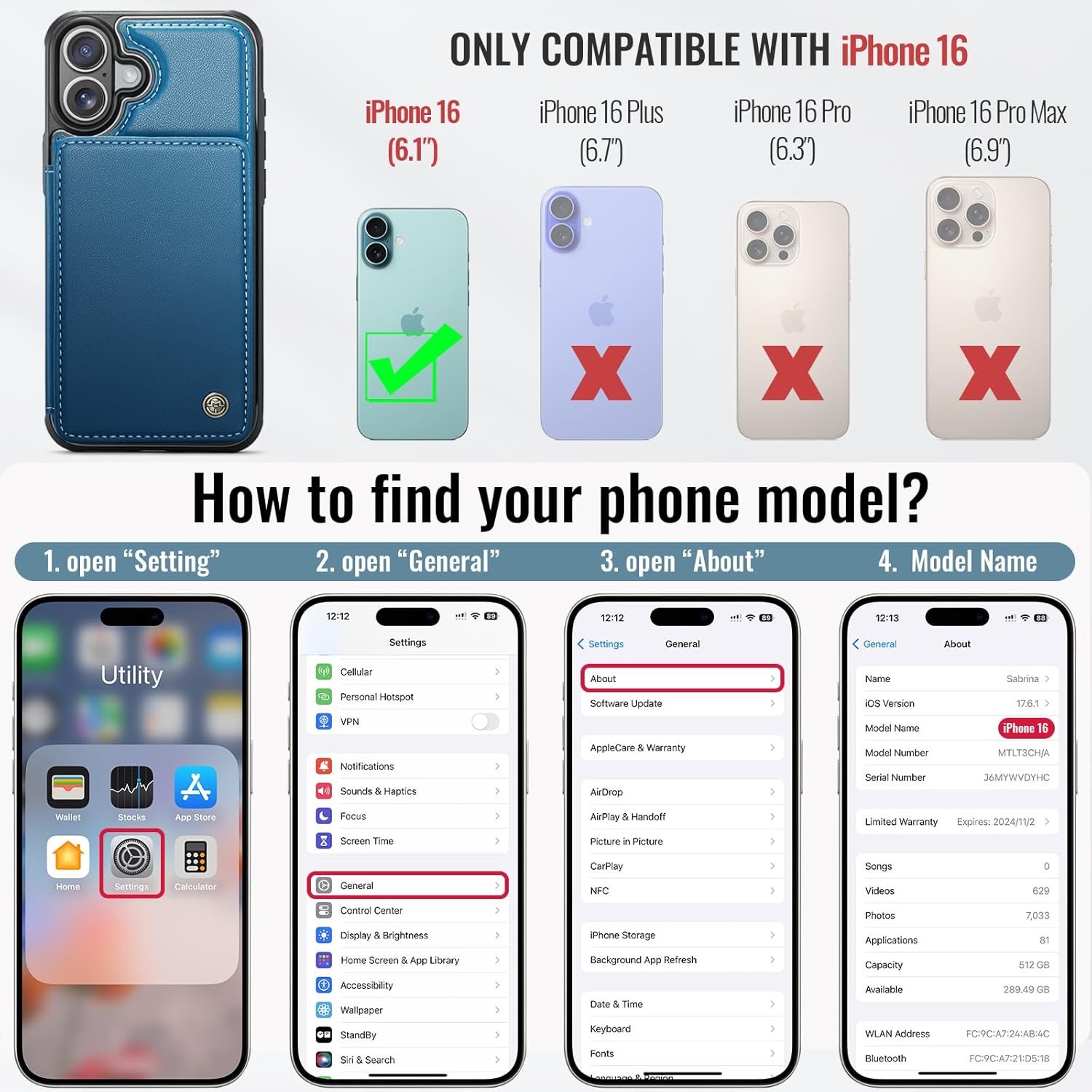 Vinich Apple iPhone 16 - Blue