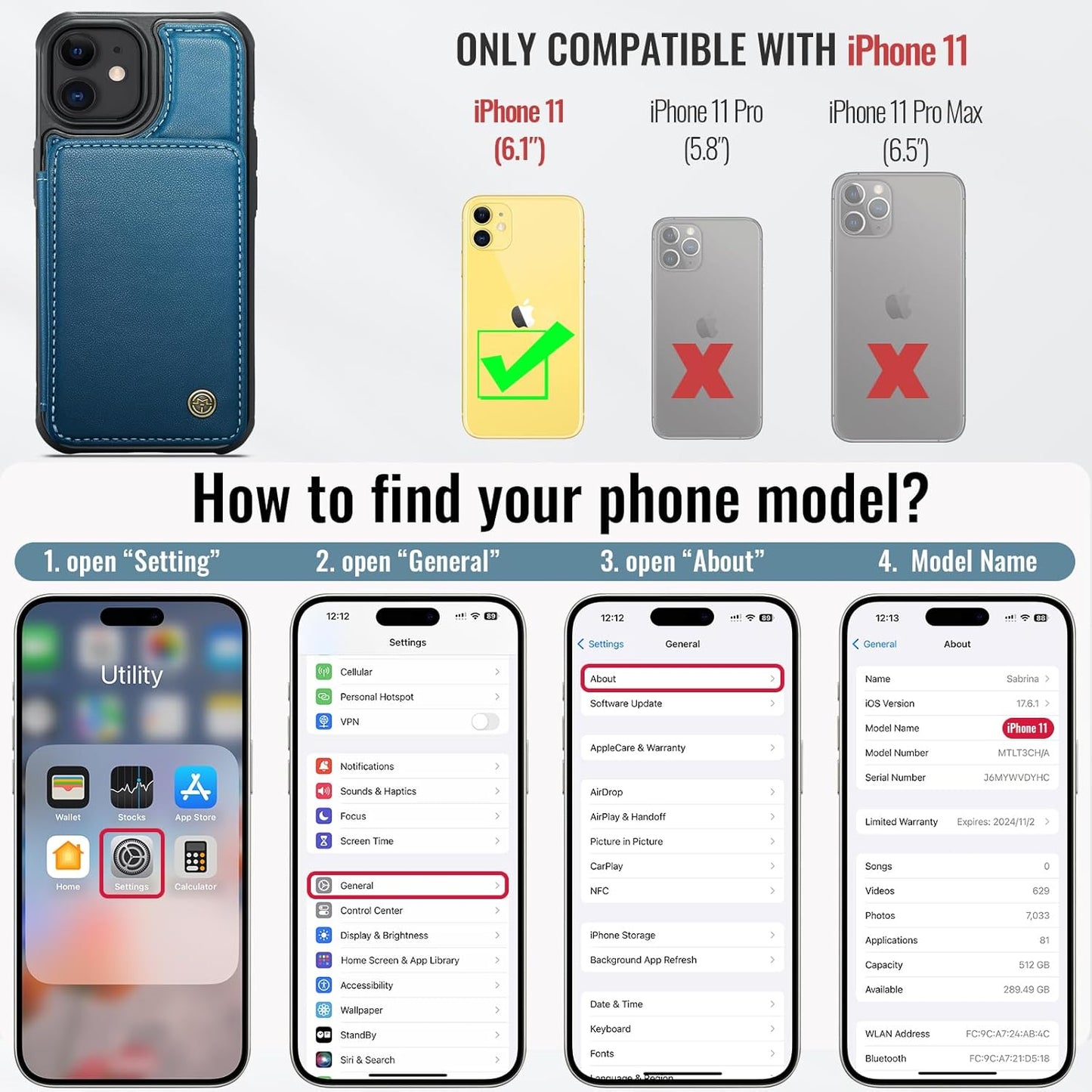 Vinich Apple iPhone 11 - Blue