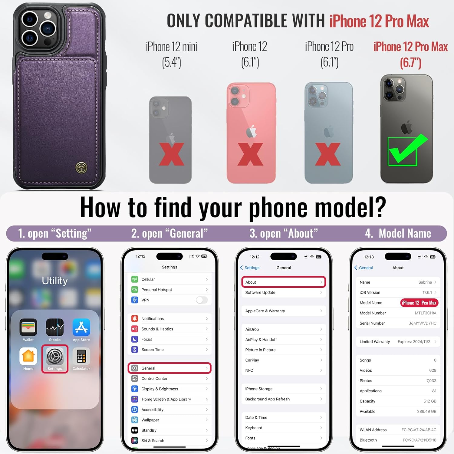 Vinich Apple iPhone 12 Pro Max - Purple
