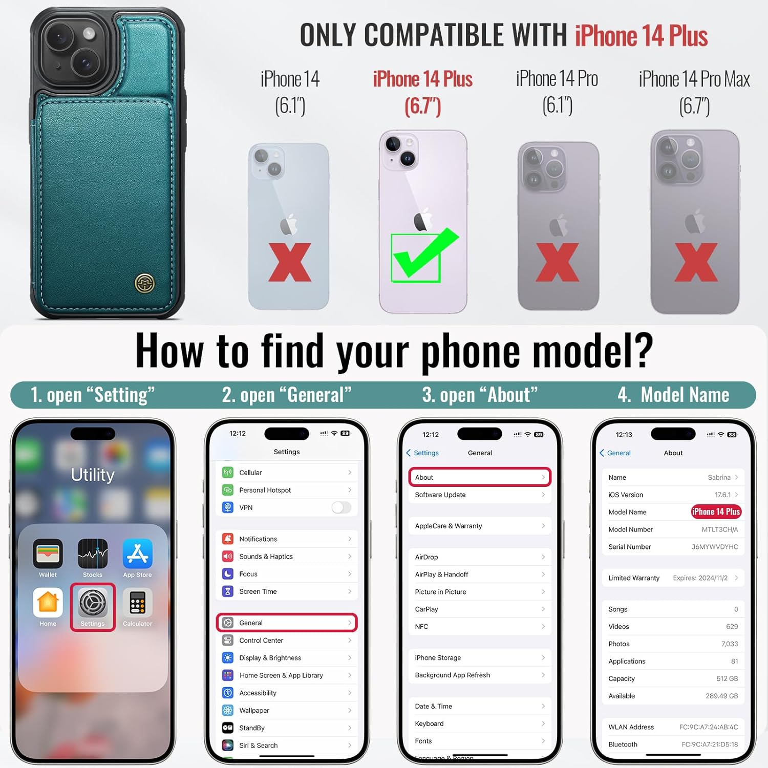 Vinich Apple iPhone 14 Plus - Bluish Green