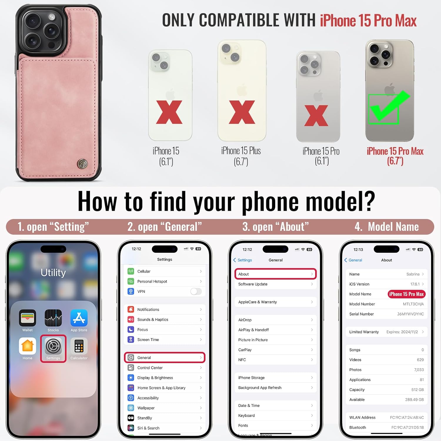 Vinich Apple iPhone 15 Pro Max - Rose Pink