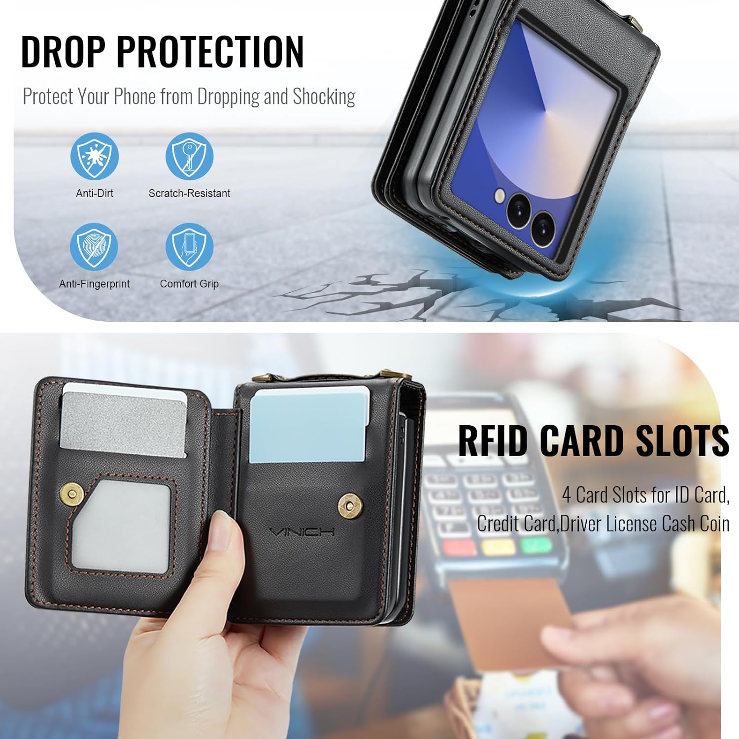 Vinich Samsung Galaxy Z Flip 7 - Black