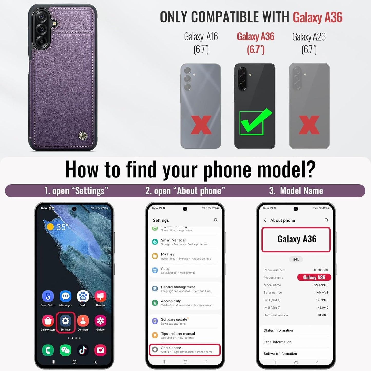 Vinich Samsung Galaxy A36 - Purple