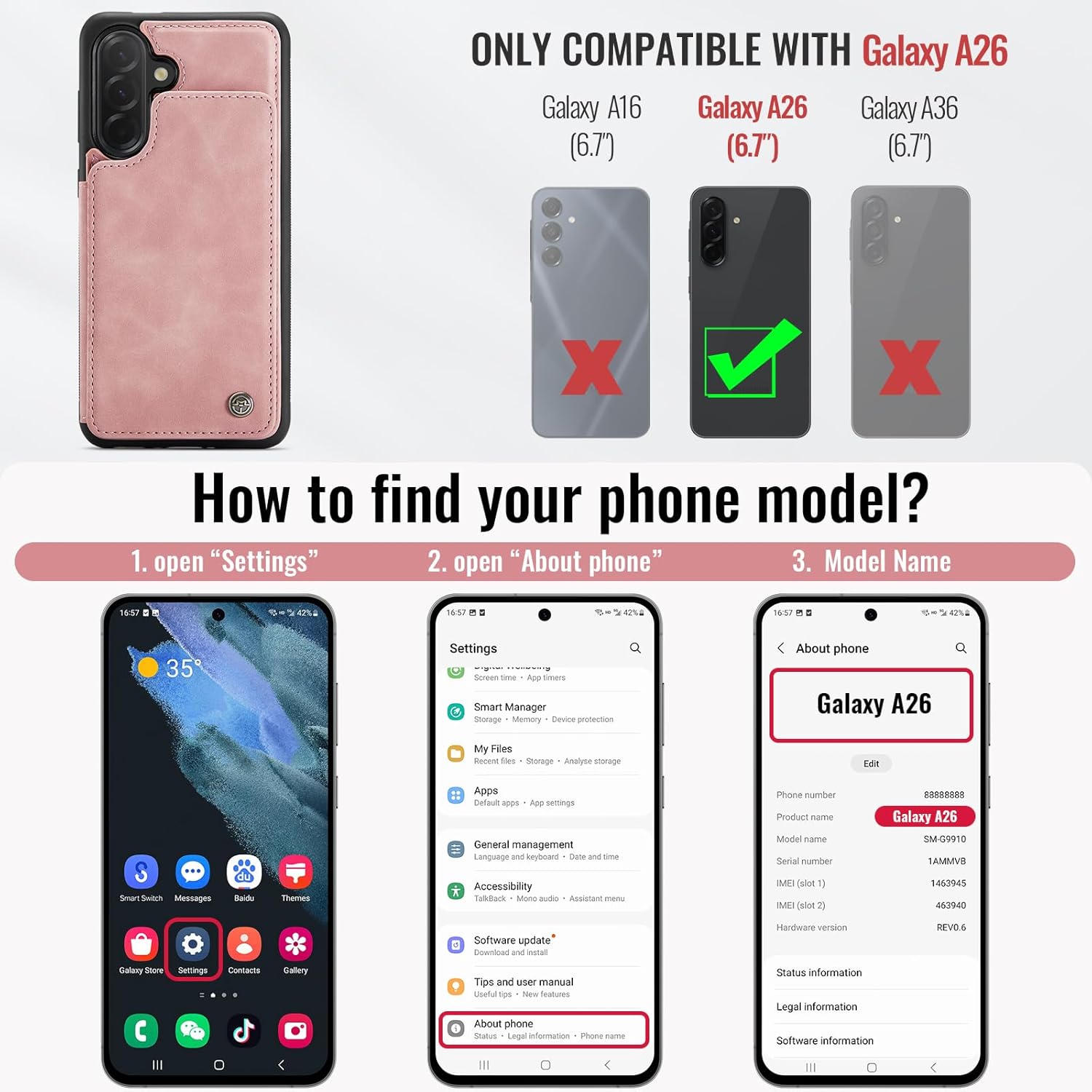 Vinich Samsung Galaxy A26 - Pink