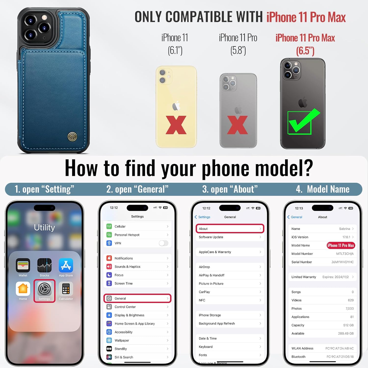 Vinich Apple iPhone 11 Pro Max - Blue