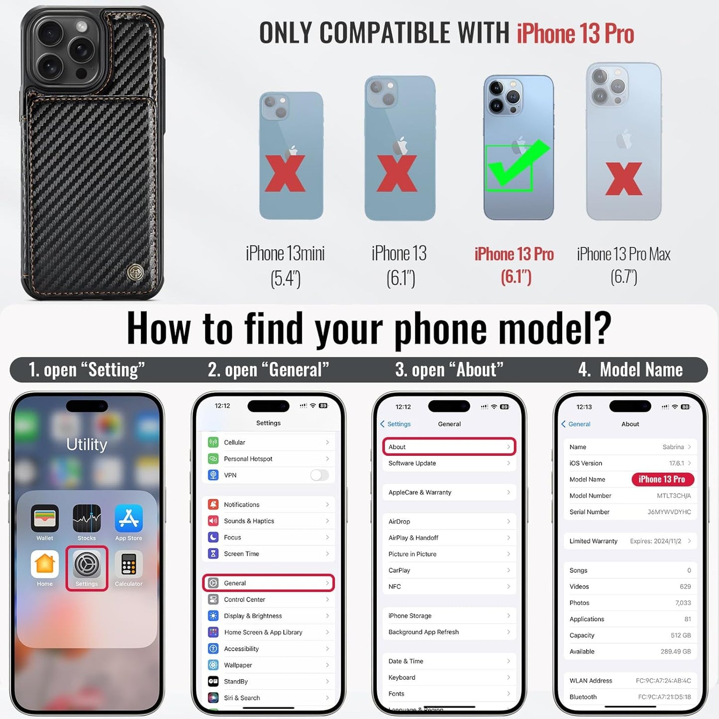 Vinich Apple iPhone 13 Pro - Carbon Black