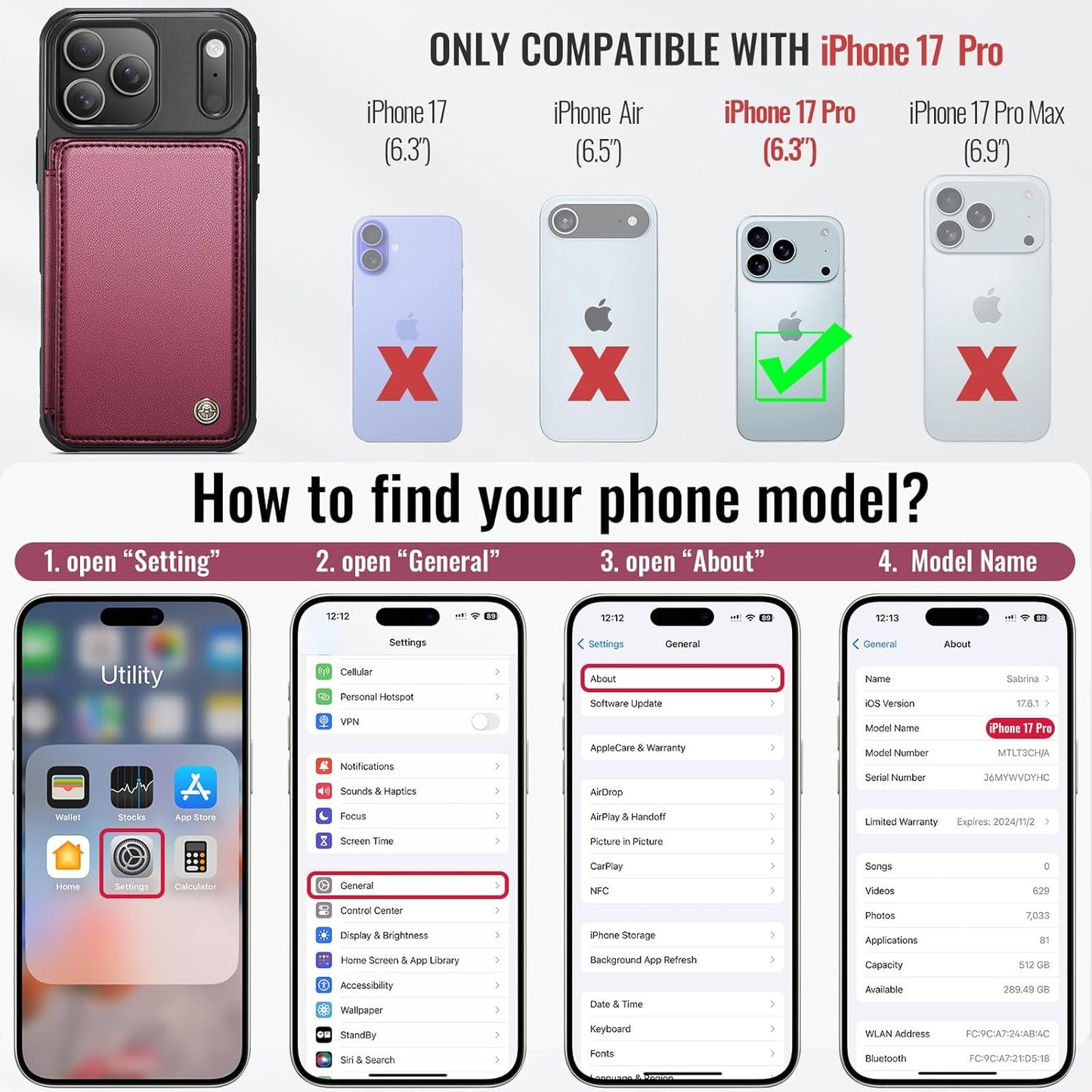 Vinich Apple iPhone 17 Pro - Wine Red