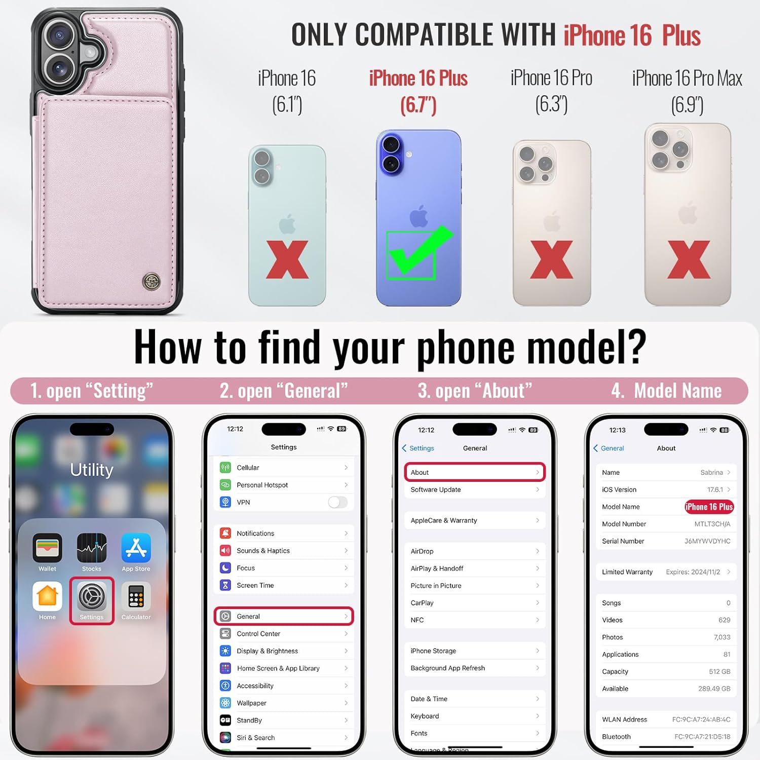 Vinich Apple iPhone 16 Plus - Rose Gold