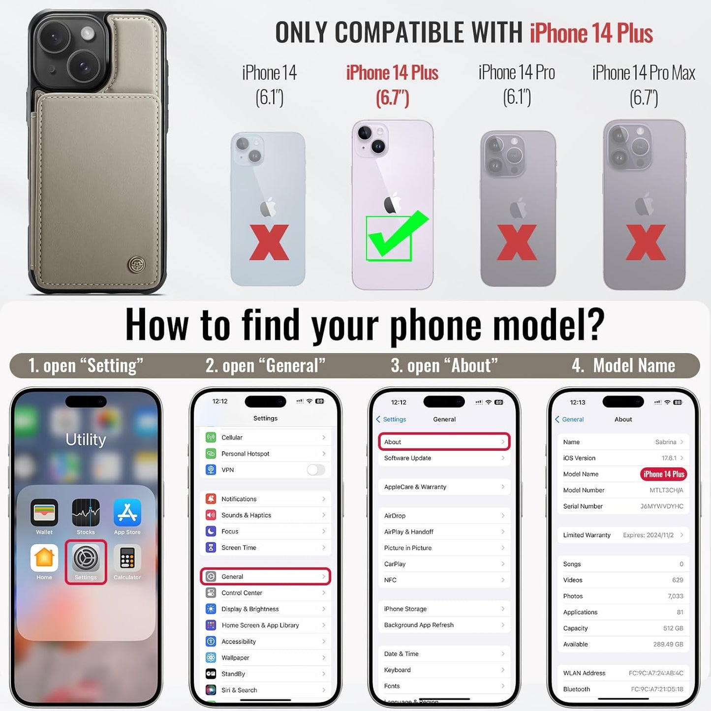 Vinich Apple iPhone 14 Plus - Gray