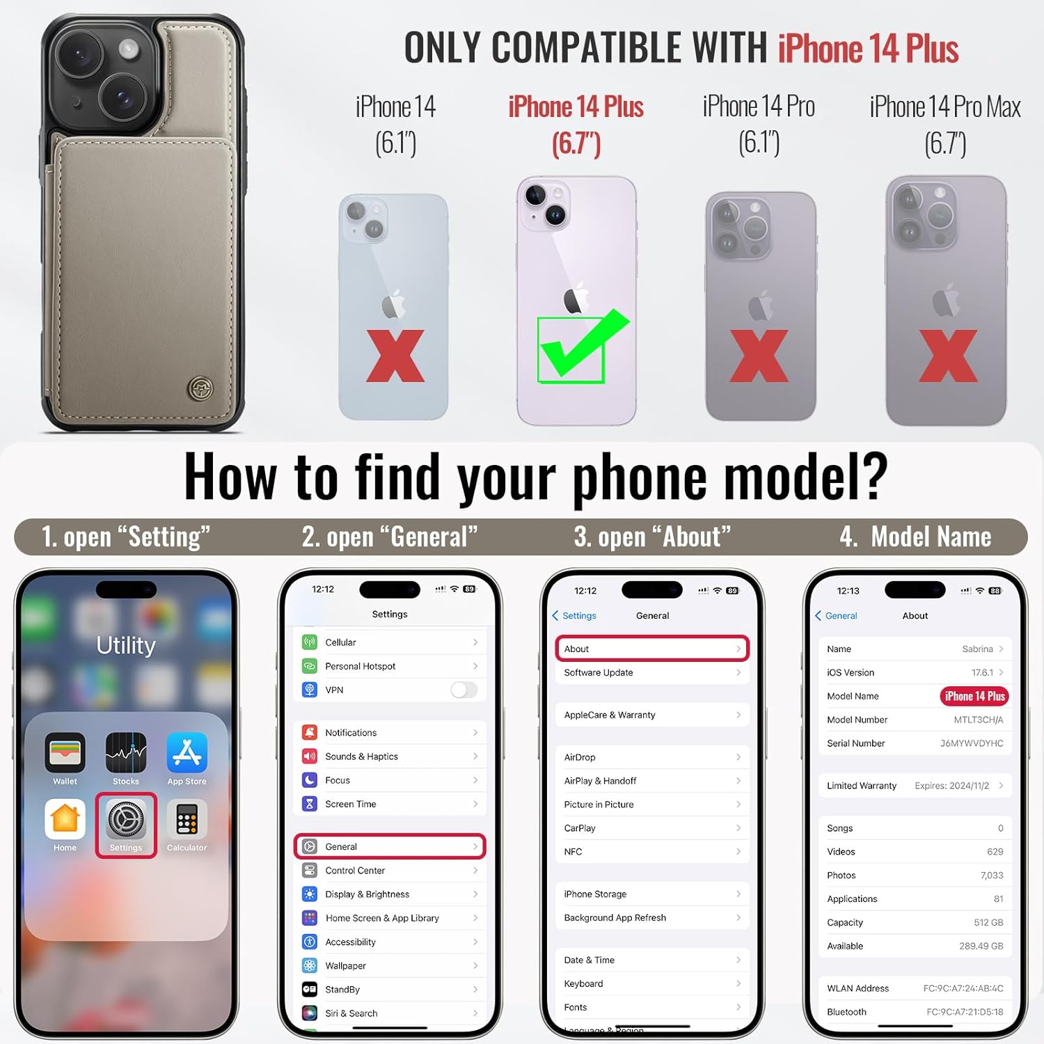 Vinich Apple iPhone 14 Plus - Gray