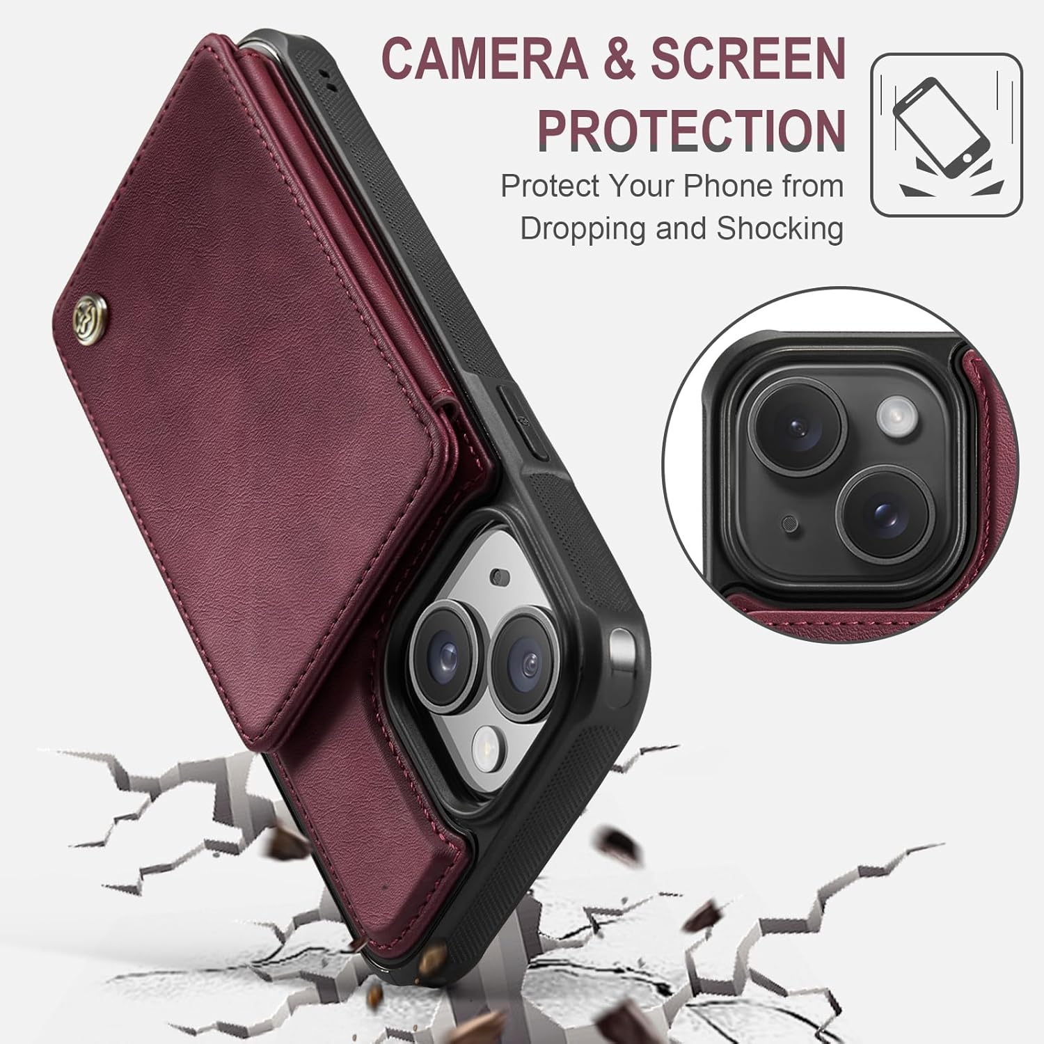 Vinich Apple iPhone 15 Plus - Burgundy