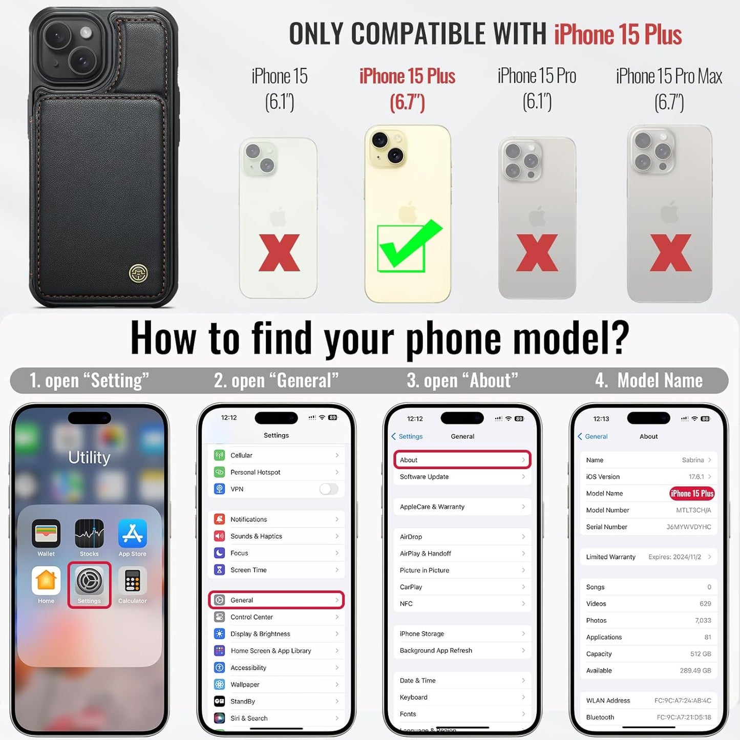Vinich Apple iPhone 15 Plus - Black