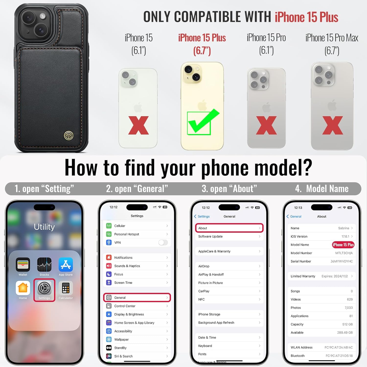 Vinich Apple iPhone 15 Plus - Black